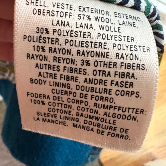 ANTHROPOLOGIE ELEVENSES teal wool jacket coat with adjustable scarf neckline - Picture 5 of 7